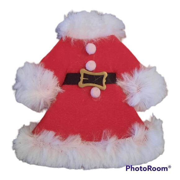 Velvet Santa Shirt Coat Jacket Christmas Ornament 4" - Picture 1 of 2